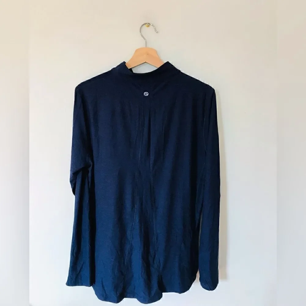 Etonic | dark blue mens long sleeve golf performance shirt